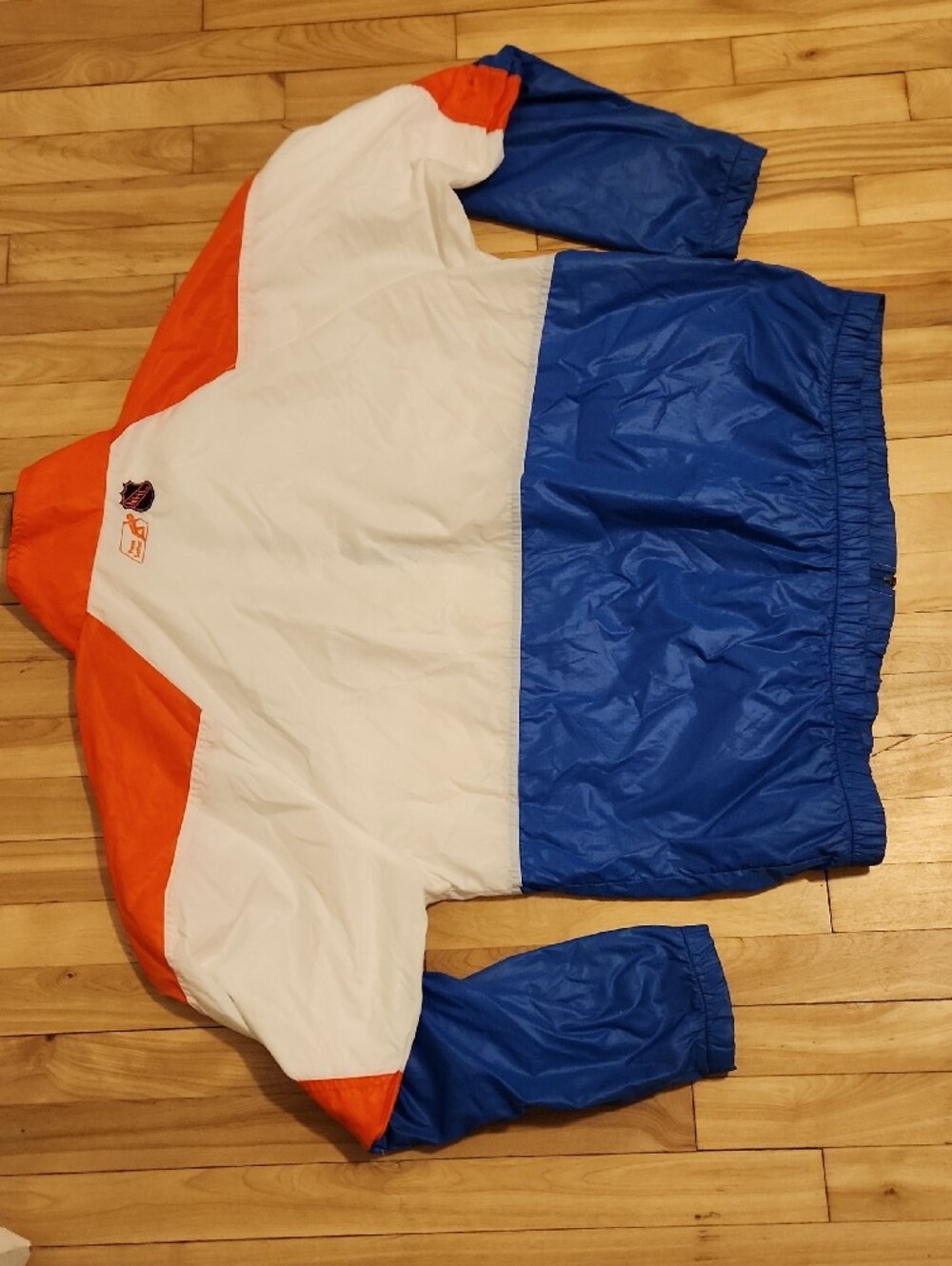 Vintage Oilers Blue/White/Orange Colorblock Windbreaker Jacket - NHL Inspired - Picture 9 of 16